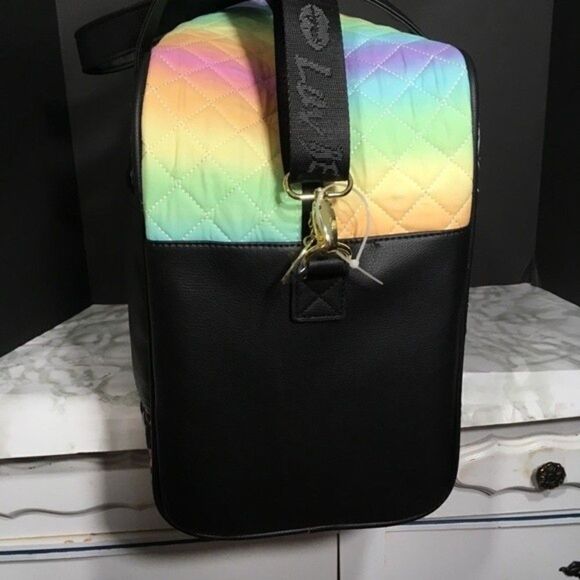 NWT BETSEY JOHNSON QUILTED‎ MULTICOLOR OMBRÉ LARGE WEEKENDER TRAVEL BAG - Picture 4 of 9